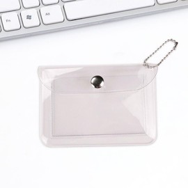 3 Pcs Clear Womens Card Holder Wallet Small Coin Purse Keychain Mini Change Pouch Credit Card Case Coin Purses and Pouches, Plastic PVC Coin Wallet