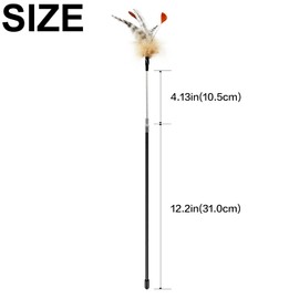 TTcat Cat Wand Toys, Flexible Spring and 4PCS Cat Feather Toys Cat Teaser Toy Refills, Interactive Cat Toy Wand Kitten Toys for Indoor Cats and Kitten to Play Chase Exercise…