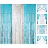 Extra Wide Blue Silver Foil Fringe Curtains, 9.9x6.5ft Birthday Decorations