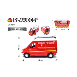 PLAYJOCS GT-8155 FURGON SAPEURS- POMPIERS Metal Car, Toy for Children and Collectors