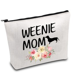 Dachshund Makeup Bag for Women Dachshund Lover Owner Gift Weiner Dog Gift Weenie Mom Gift Dachshund Gift Weenie Dog Travel Pouch (Weenie Mom)