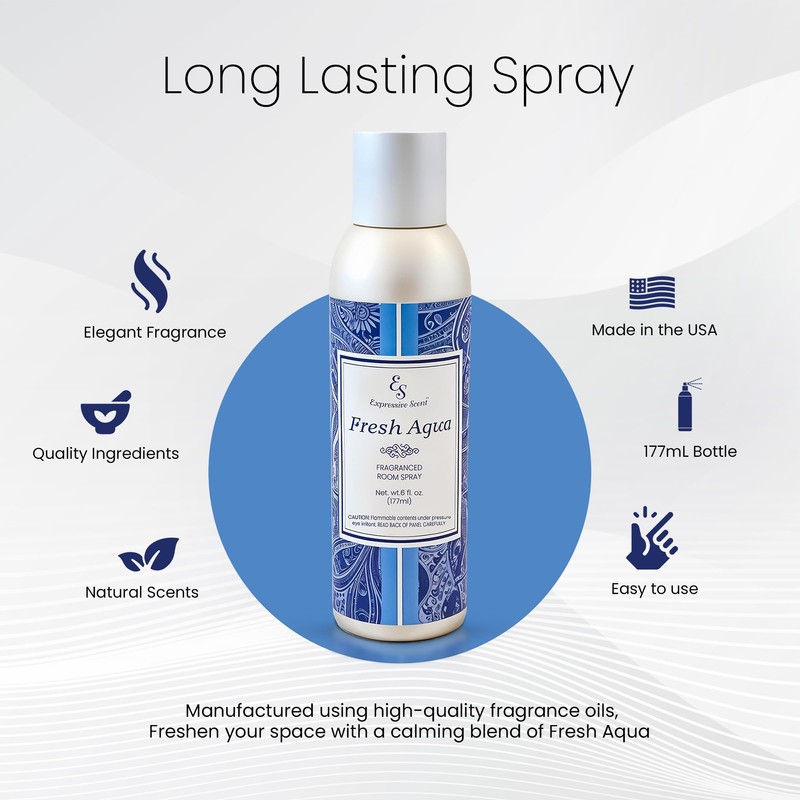Expressive Home Scent Room Spray - Long Lasting Fresh Aqua