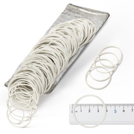 Pack of 500 White Rubber Bands, 38 mm, Rubber Rings, Natural Rubber, Elastic Robust Rubber Band, Household Rubber for Hair, Pens, Catapults, Bills, Bankpaper, Office Supplies