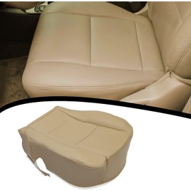 KUAFU Bottom Seat Cover Driver Side Compatible with 2000-2007 Toyota Tundra 2000-2007 Toyota Sequoia Seat Cushion Protector Tan Synthetic Leather