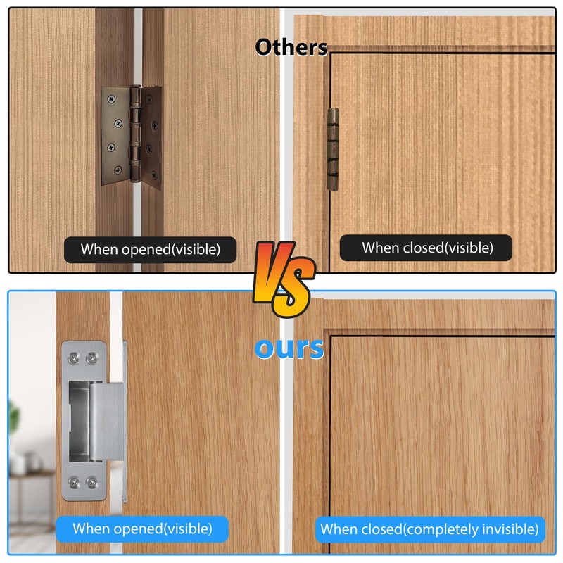 Hidden Door Hinge 4 Inch 2pack 304 Stainless Steel Hidden