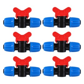 1/2 Hose Drip Irrigation Switch Valve with Locked, Drip Irrigation Fittings for 1/2 Inch Irrigation Hose (OD 0.620 in.ID is 0.520 in) Valve, (6 Pieces Blue)