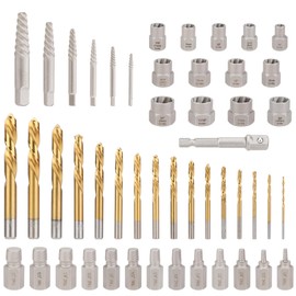 Hromee 49PCS Screw & Bolt Extractor and Left Drill Bit Set, Easy Out Extractor Set for Broken Nuts Bolts and Stripped Screw
