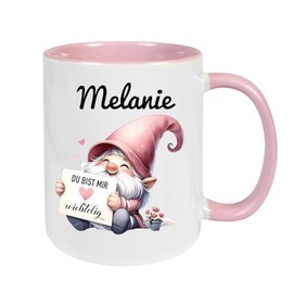 Wichteltasse mit Spruch: 'Du bist mir wichtelig!' rosa – Die perfekte Geschenkidee Tasse mit Wichtel-Motiv