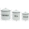 Creative Co-Op Metal Containers with Lids, Coffee, Tea, Sugar (Set