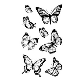 MapofBeauty 2 pcs Black Butterfly Prints Temporary Waterproof Tattoo Sticker
