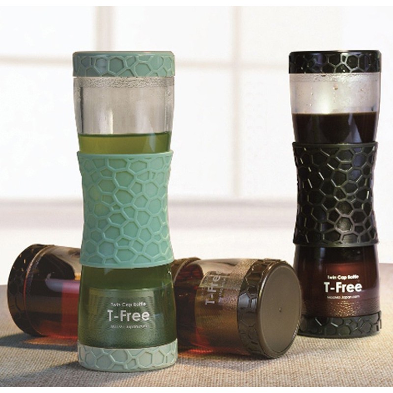 McMar AA0024 Twin Cap Bottle Tea Free, Black, 16.9 fl