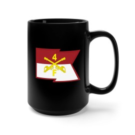 MIP Black Mug 15oz - F Troop, 4th Cavalry Regiment - Guidon - Waving Straight X 300
