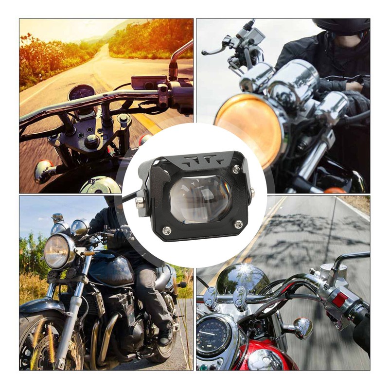 LED Electric Bike Light Aluminum Alloy High Brightness Bicolor Lens