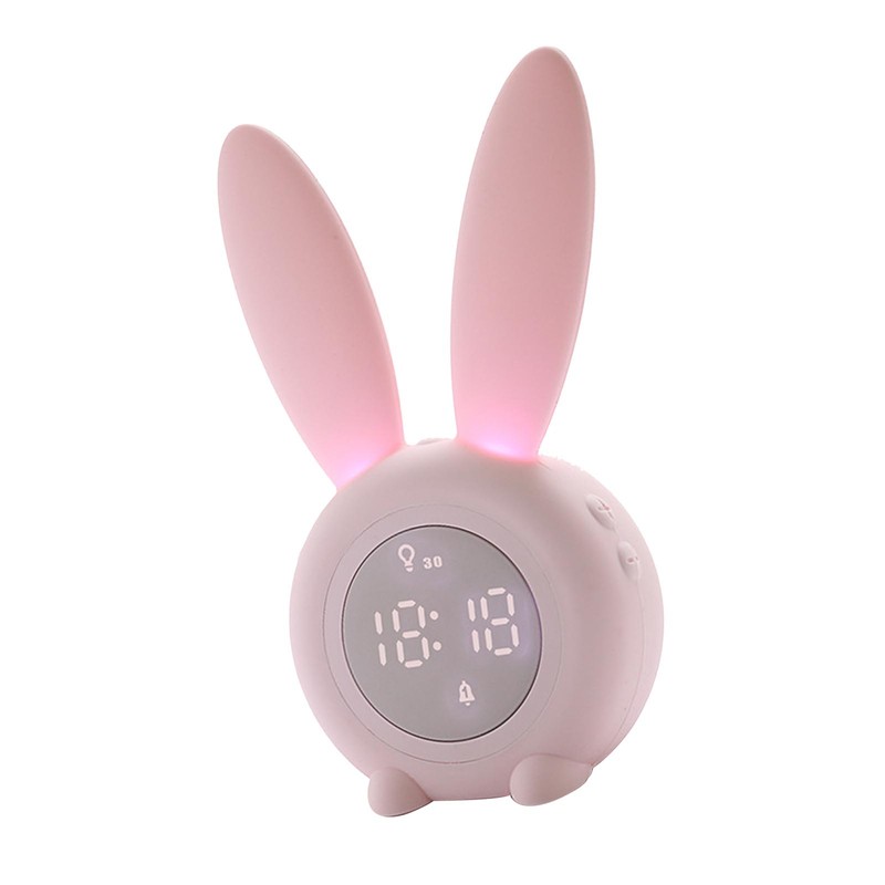 Digital Alarm Clock Cute Bunny Shape LED Night Light Luminous