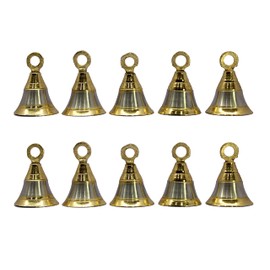 eSplanade Brass Pooja Mandir and Decorative Bells | Pack of 10 | 2" Inches - Golden & Silver