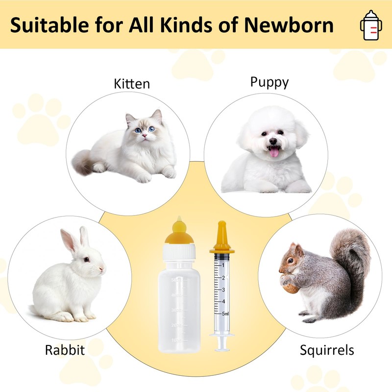 Kitten Nursing Bottle, Pet Feeding Nipple, Milk Nursing Bottles Kits
