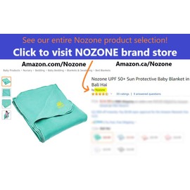 Nozone UPF 50+ Sun Protective Baby Blanket in Mellow Rose/White Stripe