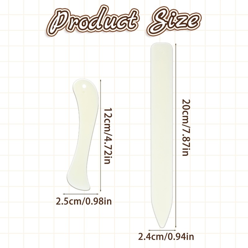Bone Folder Scoring, 2PCS Sewing Seam Bone Folder Plastic Bones
