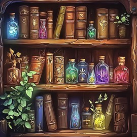 KEYIFA Magic Cabinet Diamond Painting Diamond Art Kits for Adults, 5D Round Full Drill Magic Potion Diamond Painting Kit with Tools, DIY Crystal Gem Art Craft for Home Wall Decor 30x30cm