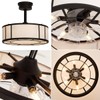 SHLUCE 18in Fandelier Caged Ceiling Fan with Light, 6 Lights,
