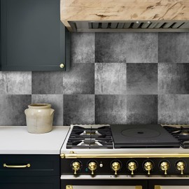 Funlife Sink Splash Guard Cooker Splashback Backsplash for Kitchen Decorative Wall Panels 1mm Thick, Rusty Metal Haze Grey