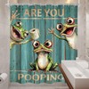 Are You Pooping Frog Funny Retro Farmhouse Door Bathroom Shower