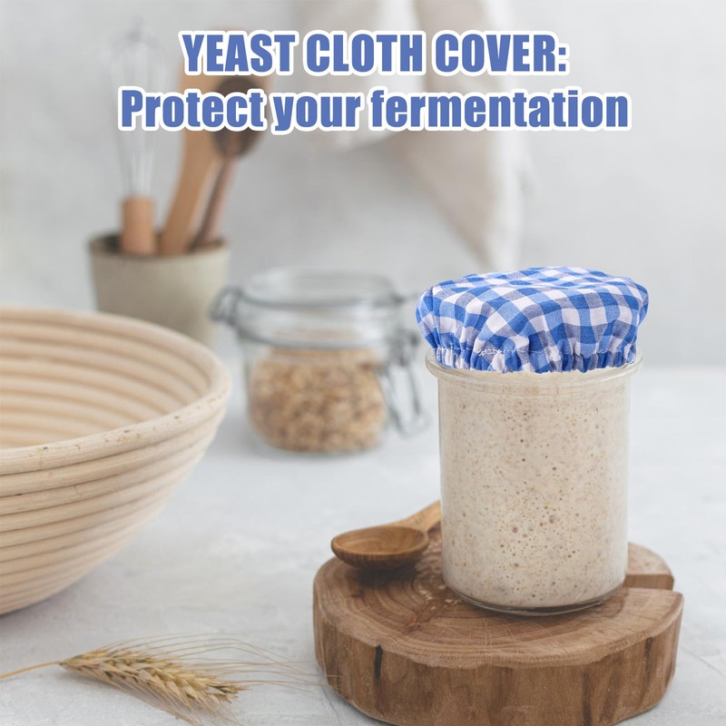 3pcs Sourdough Jar Cover, 4.33x4.33x0.2 Inch Reusable Cotton Cloth Jar