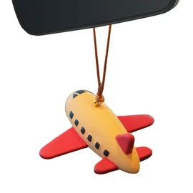 Airplane-Shaped Car Hanging Ornament – Pendant Decoration, Essential Oil Diffuser, and Rearview Mirror Hanging Accessory (Orange and Red)
