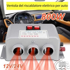12 Volt Car Heater, Car Heater Fan 12 V, 3 Holes, 600 W - 800 W, for Winter, Quick Heating, Frost Removal, Low Noise