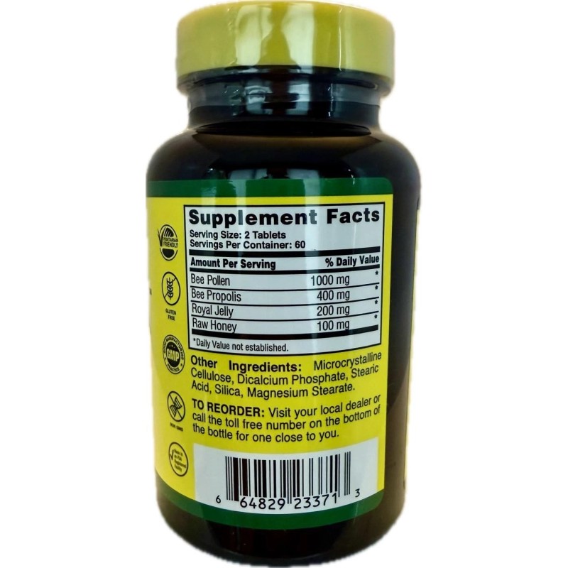 Nature Cure Bee Nutritional Supplement 120 Count Bee Pollen Propolis