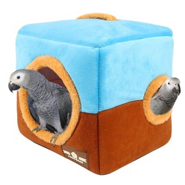 Casa de nido de loros de tamaño grande – Cabaña cálida de invierno para pájaros colgantes, jaula de casa para pájaros grandes, loros de Amazonas, cacatúas grises africanas guacamayos
