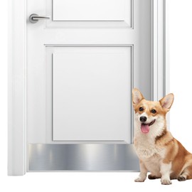 Panther Armor 8x34 Inch Silver Door Kick Plate, 1mm Thick Stainless Steel, Anti-Corrosive Metal Door Plate for Dog Scratching, Door Protector, Durable Kick Plate for Bottom of Door