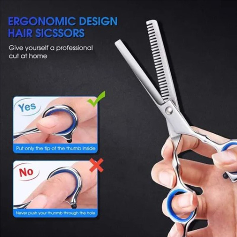 10pcs Haircutting Scissors Kit Professional Stainless Steel Comfortable Grip Portable