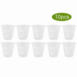 Garosa 10 unids Copas de Plantas Ollas Plástico Jardín Neto Guardería Canasta Canasta para Hidroponía Jardín Balcón Plantación Mini Copas De Plastico(Blanco)