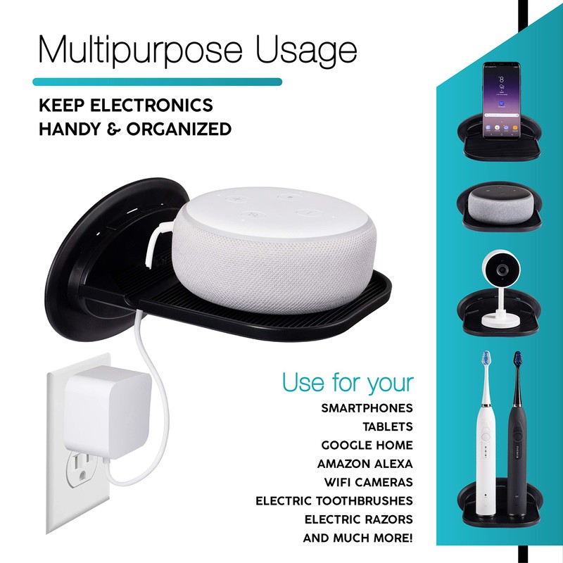 Tech Caddy Floating Wall Shelf Holder, Charging Station for Mobile