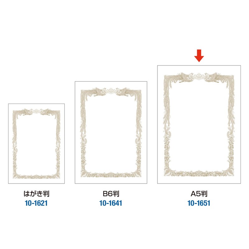 SASAGAWA 10-1651 Mini Award Paper for Printers, White Background, A5