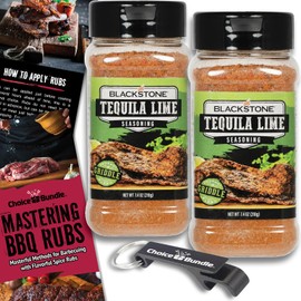 Blackstone Tequila Lime Seasoning – Gourmet Griddle Premium Barbecue Rub 2 Pk (14.8 oz) + BBQ Masters & Opener (4 Items)!