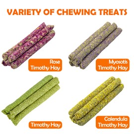 Sofier Timothy Hay Treats Rabbit Toys Bunny Toys Guinea Pig Hamster Natural Chews for Teeth Handmade Rabbit Chews and Treats Chinchilla Rat Gerbil