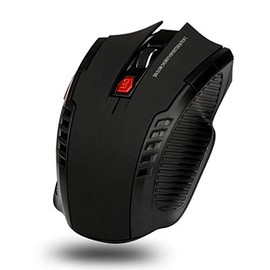 2.4GHz Wireless Optical Mouse Game Mice with USB Receiver Mause for PC Office Laptops (Black)