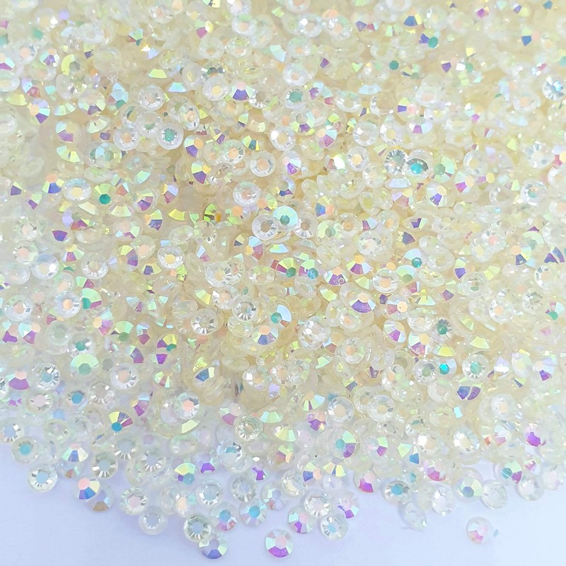 MajorCrafts 3000pcs 3mm ss12 Transparent AB Flat Back Round 14