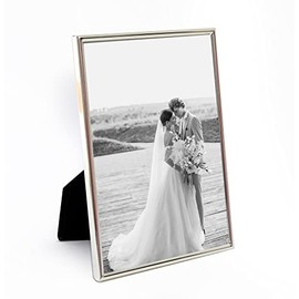 pf+a REAL GLASS 7x5 Silver Plated Picture Frame - Silver Thin Frame For 7x5 Photo - 7x5 Photo Frame