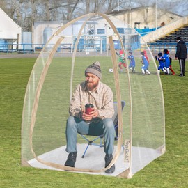 TopGold Pop-Up Sports Tent, Transparent Bubble Tent, Weatherproof Igloo Tent, Clear Tent for Winter Sports, Cold Weather Tent, 50"x50"x64"