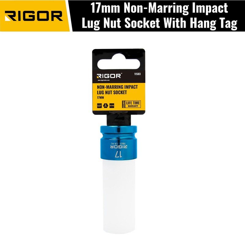 RIGOR 11503 17mm Non-Marring Lug Nut Socket | Wheel Protector