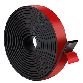 Adhesive Rubber Strips with Adhesive Backing Self Stick Neoprene Solid Rubber Sheets Rolls Strips for Gaskets Pads Seals Crafts Protection (1" Wide x 1/8" Thick x 10' Long)