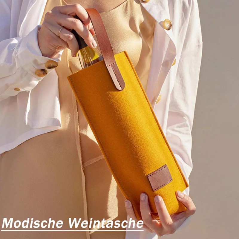 QUEXLAI Wine Bag, yellow, Modern