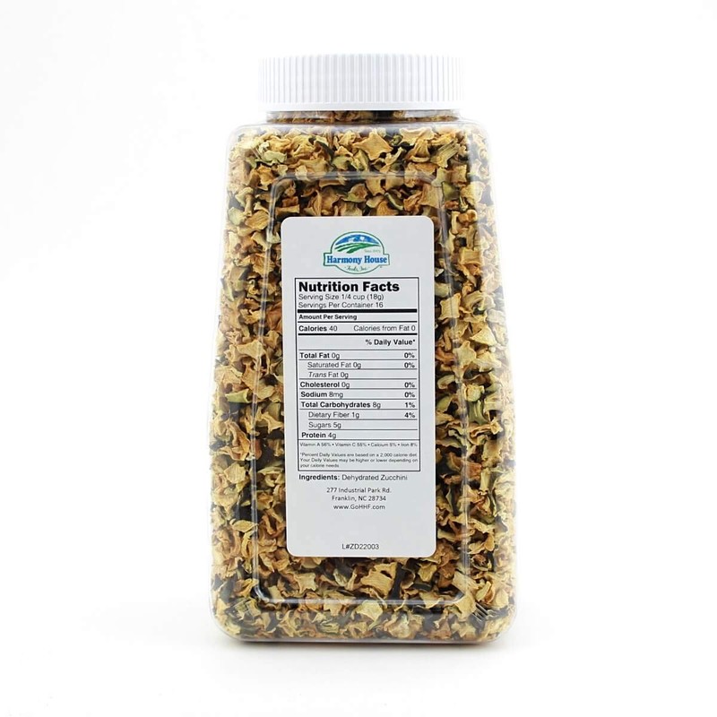 Harmony House Foods Dried Zucchini, diced (10 oz, Quart Size
