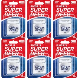 Hilo dental plano Super Deer, cinta de PTFE con sabor a menta, resistente a desgarros, se expande y estira para una limpieza profunda, suave con las encías, elimina la placa y se desliza suave