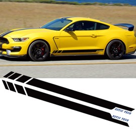 x xotic tech Body Side Skirt Die-Cut Vinyl Decal Stripe Sticker Glossy Black Compatible with Ford Mustang 2015-2023