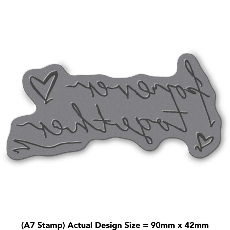 A7 'Forever Together Text' Unmounted Rubber Stamp (RS00010045)