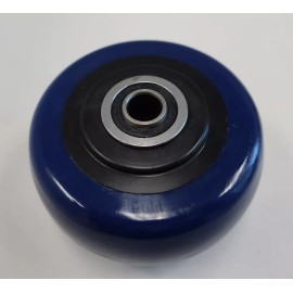 Unbranded (1) 4x2 POLY WHEEL, BLUE/BLACK, PRECISION BEARING, 1/2" ID, 525 LBS